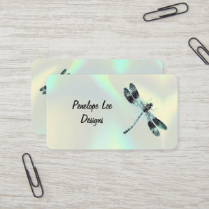 Vintage Libellen-Klasse Holografisches Opal Visitenkarte