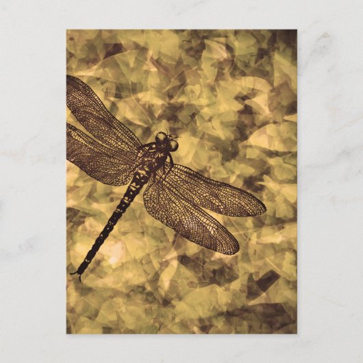 Vintage Libellen Kunst Postkarte (Vorderseite)