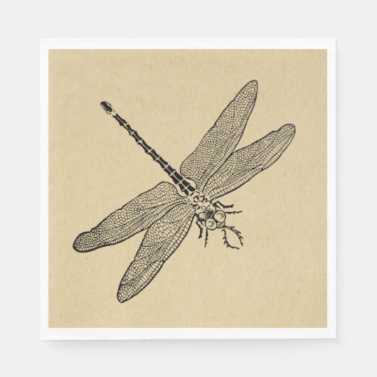 Vintage Libellen-Kunst Serviette (Vorderseite)