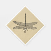 Vintage Libellen-Kunst Serviette (Ecke)