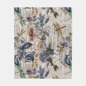 Vintage Libellen, Reihe Design 5 Fleecedecke (Vorderseite)