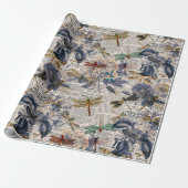 Vintage Libellen Serie Design 5 Geschenkpapier (Ungerollt)