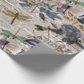 Vintage Libellen Serie Design 5 Geschenkpapier (Ecke)