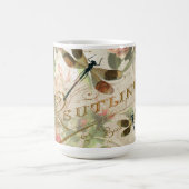 Vintage Libellen und Rose Kaffeetasse (Mittel)