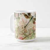 Vintage Libellen und Rose Kaffeetasse (Vorderseite Links)