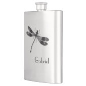 Vintage Libellendarstellung mit Monogramm Flachmann (Links)