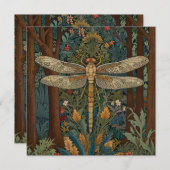 Vintage Libellengestaltung romantisch botanisch Einladung (Vorne/Hinten)