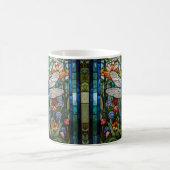 Vintage Libellenkunst Blumenbeißglas Kaffeetasse (Mittel)