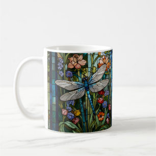 Vintage Libellenkunst Blumenbeißglas Kaffeetasse