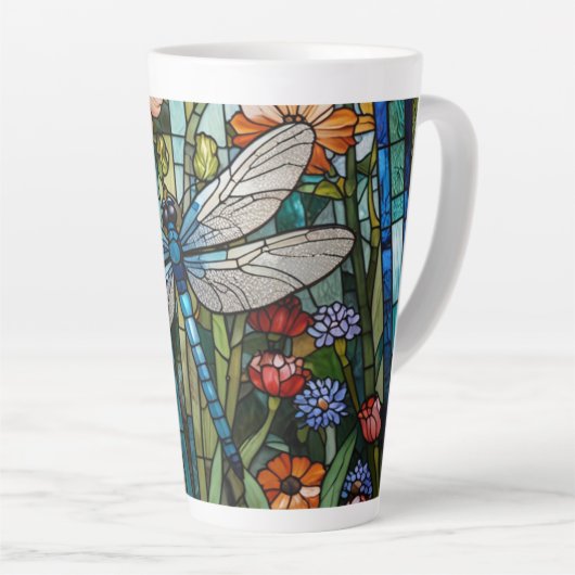 Vintage Libellenkunst Blumenbeißglas Milchtasse (Rechte Ecke)