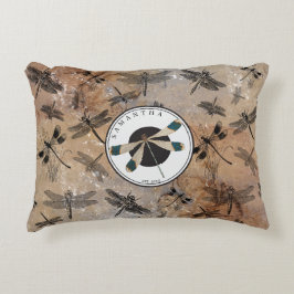 Vintage Libellenstörung Entomologie-Monogramm Dekokissen