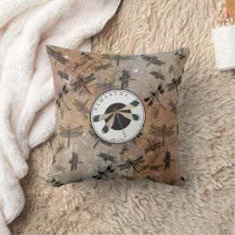 Vintage Libellenstörung Entomologie-Monogramm Kissen