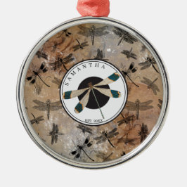 Vintage Libellenstörung Entomologie-Monogramm Ornament Aus Metall