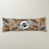 Vintage Libellenstörung Entomologie-Monogramm Seitenschläferkissen (Rückseite)