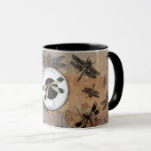 Vintage Libellenstörung Entomologie-Monogramm Tasse (VorderseiteRechts)