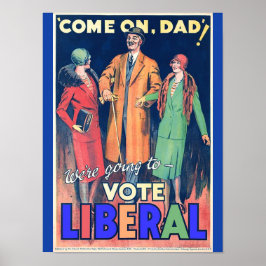 Vintage liberale Politik 1929 farbenfroh Poster