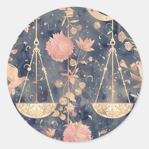 Vintage Libra Astrologischer Stationärsticker Runder Aufkleber