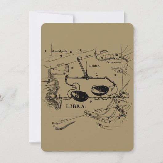 Vintage Libra-Konstellation Hevelius-Stil (Vorderseite)