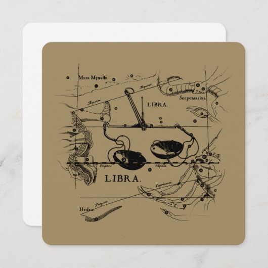 Vintage Libra-Konstellation Hevelius-Stil (Vorne/Hinten)