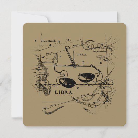 Vintage Libra-Konstellation Hevelius-Stil (Vorderseite)
