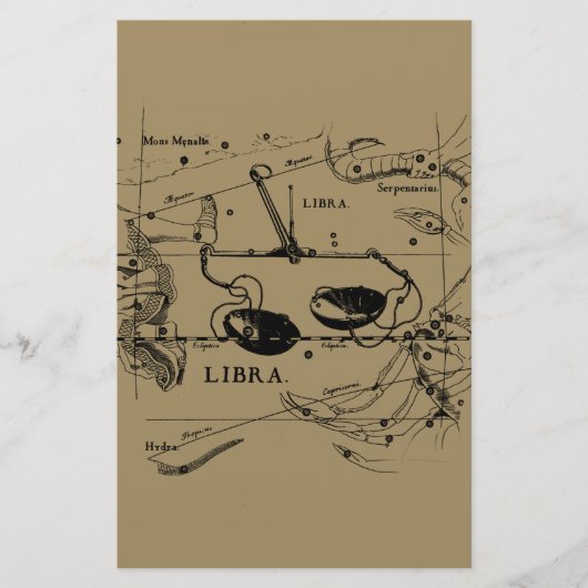 Vintage Libra-Konstellation Hevelius-Stil Briefpapier (Vorderseite)