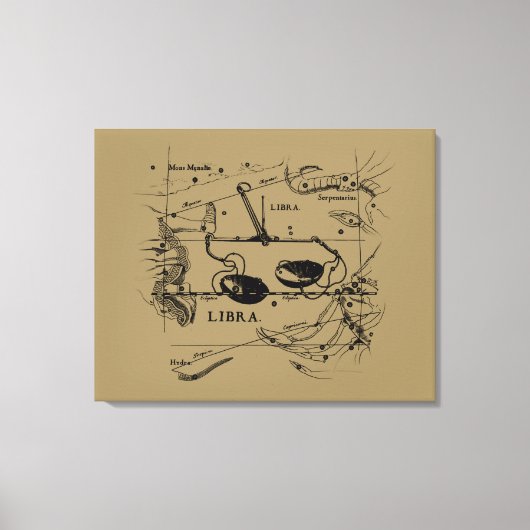 Vintage Libra-Konstellation Hevelius-Stil Leinwanddruck (Vorderseite)