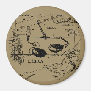 Vintage Libra-Konstellation Hevelius-Stil Magnet