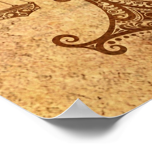 Vintage Libra Zodiac Poster (Ecke)