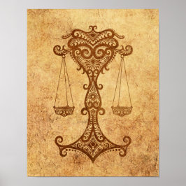 Vintage Libra Zodiac Poster