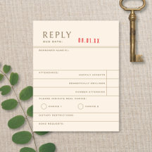 Vintage Library Book Neutral Wedding Reply