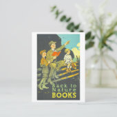 Vintage Library Reading "Back to Nature" Poster Postkarte (Stehend Vorderseite)