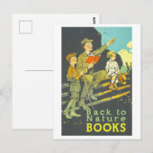Vintage Library Reading "Back to Nature" Poster Postkarte (Vorne/Hinten)