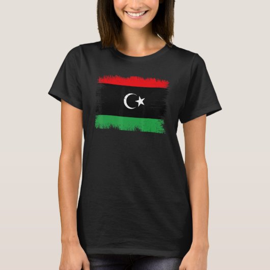 Vintage Libya Flag Libyan Independence Day T-Shirt (Vorderseite)
