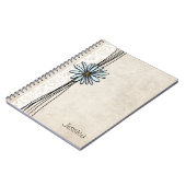 Vintage Lichtblauer Daisy Notizblock (Linke Seite)