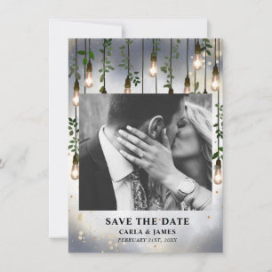 Vintage-Lichter Aquarell-Botanik Save The Date