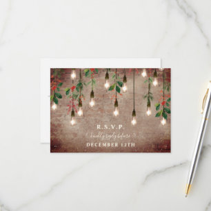 Vintage Lichter Winter Brick Weihnachtsfeier RSVP Karte