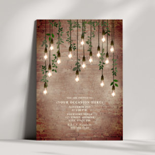 Vintage-Lichter Ziegel Botanische Allgemeine Party Einladung
