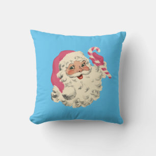 Vintage Lichtfarbe Rosa und Blau Santa Kissen