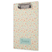 Vintage Lichtfeder Besetzt florale Personalisiert Klemmbrett (Links)