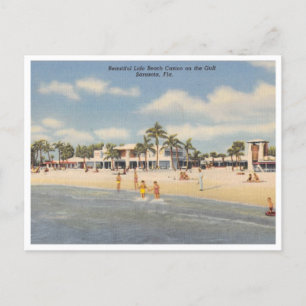 Vintage Lido Beach Sarasota Florida mit Casino Postkarte