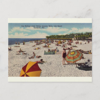 Vintage Lido Beach Sarasota Florida Postkarte