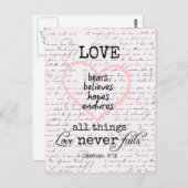 Vintage Liebe Bibel Verse Postkarte (Vorne/Hinten)