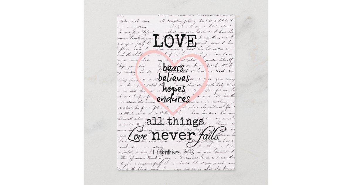 Vintage Liebe Bibel Verse Postkarte Zazzle.de