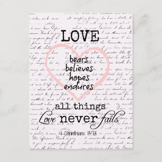 Vintage Liebe Bibel Verse Postkarte (Vorderseite)