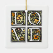 Vintage Liebe Bluetypografie Valentine Ornament (Rückseite)