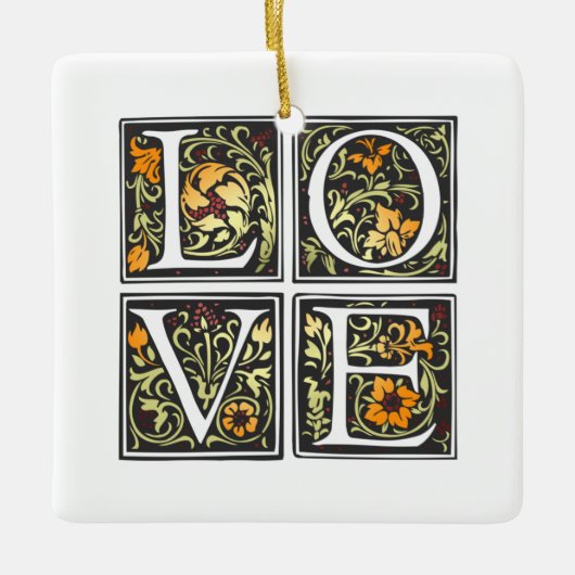 Vintage Liebe Bluetypografie Valentine Ornament (Vorderseite)