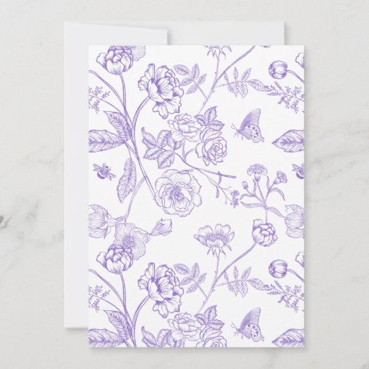 Vintage Liebe blüht Lavendel Brautparty Einladung (Rückseite)