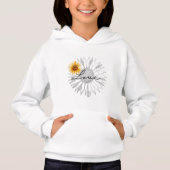 Vintage Liebe Braune Gelbblüte Blume Blüte Hoodie (Vorderseite)