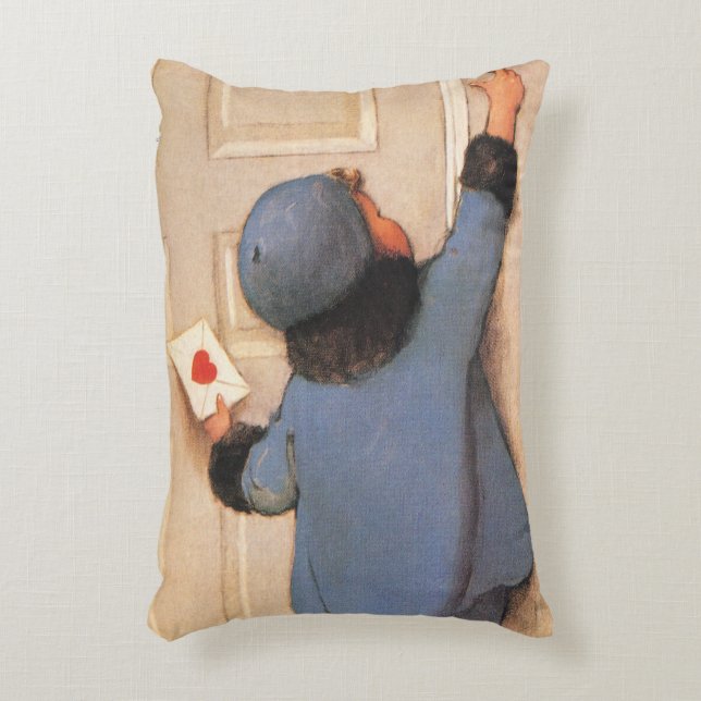 Vintage Liebe Brief von Jessie Willcox Smith Dekokissen (Vorderseite(Vertikal))