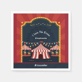 Vintage Liebe Circus Karneval Rotes Blau Serviette